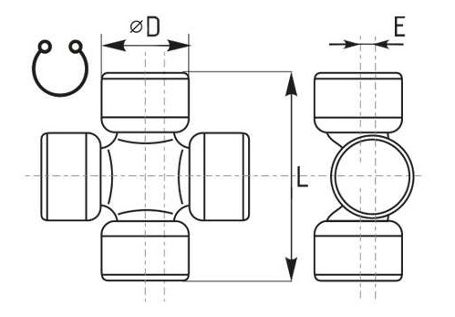 Kardanový kríž - do poloosi - typ 7.1